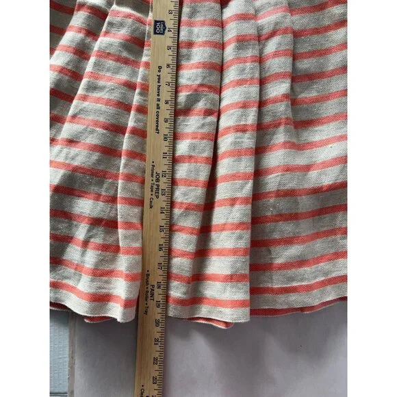 Banana Republic Dress 10 Coral Striped Linen Blend A-Line Halter Sleeveless - Picture 9 of 13